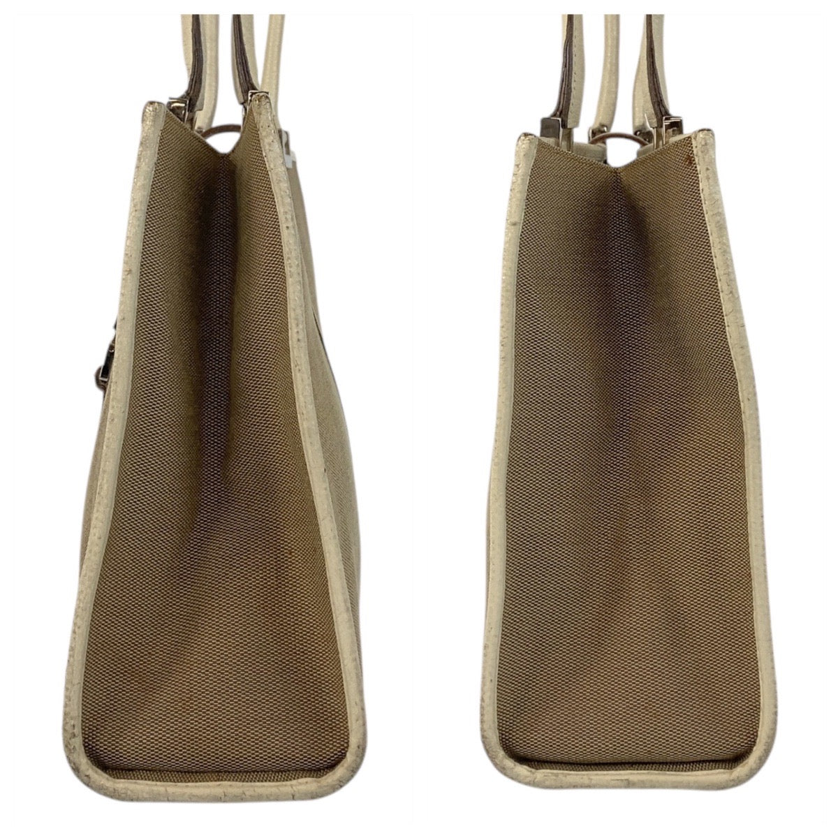 GUCCI Tote Bag 002 1073 Canvas, Leather Beige Ivory SilverMetal Tote Bag Shoulder Bag Jackie Women Used Authentic