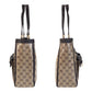 GUCCI Tote Bag 268639 Coated canvas, leather Beige Brown Gold Metal Tote Bag Shoulder Bag GG crystal Women Used Authentic