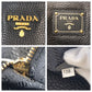 PRADA Tote Bag leather Black GoldMetal Tote Bag handbag Vitterodino Women Used Authentic