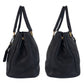 PRADA Tote Bag leather Black GoldMetal Tote Bag handbag Vitterodino Women Used Authentic