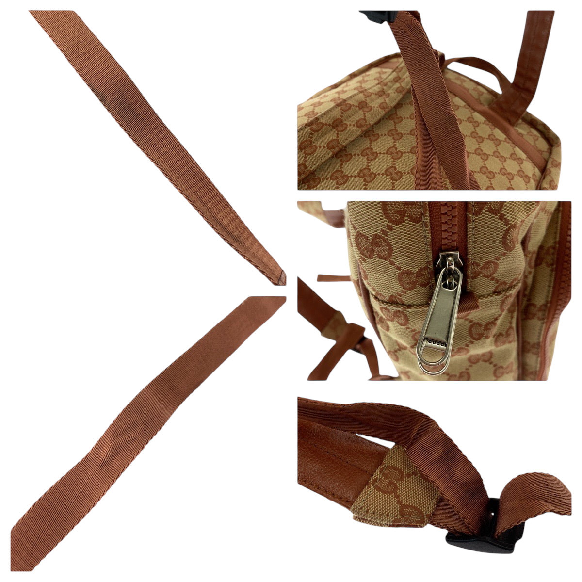 GUCCI Backpack 536724 GG canvas Brown Backpack Backpack New york yankees mens Used Authentic
