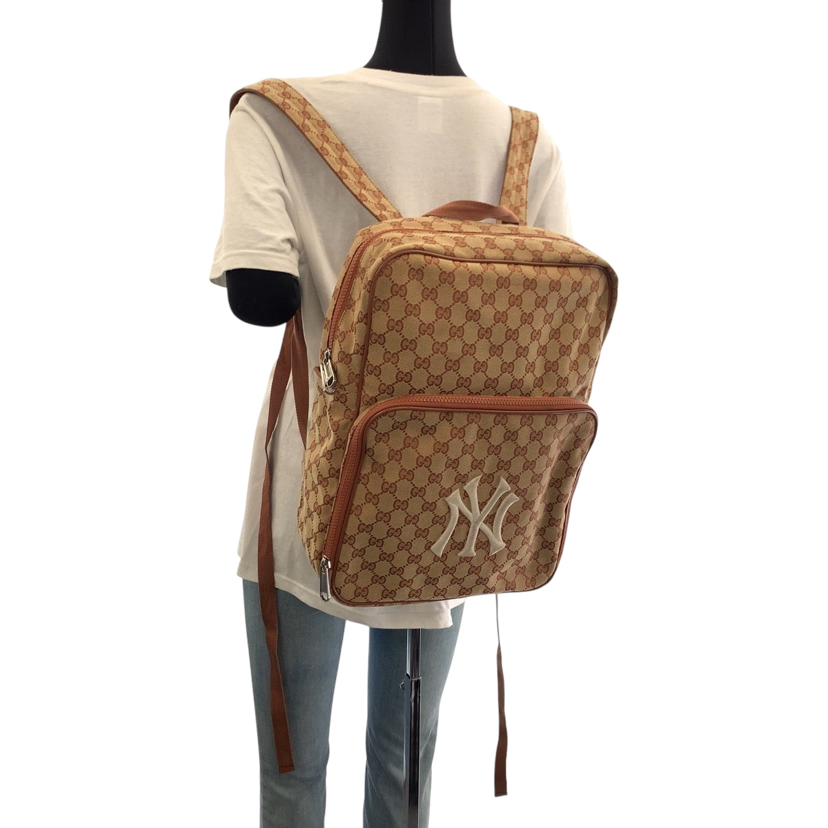 GUCCI Backpack 536724 GG canvas Brown Backpack Backpack New york yankees mens Used Authentic