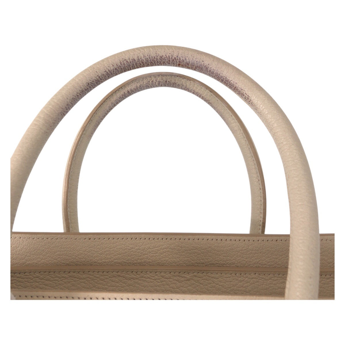 CELINE Handbag F-CU-1146 leather Ivory Gold Metal Handbag Tote Bag Luggage micro Women Used Authentic