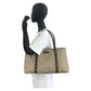 GUCCI Tote Bag 114595 GG Supreme canvas, leather Beige brown Tote Bag Shoulder Bag Women Used Authentic