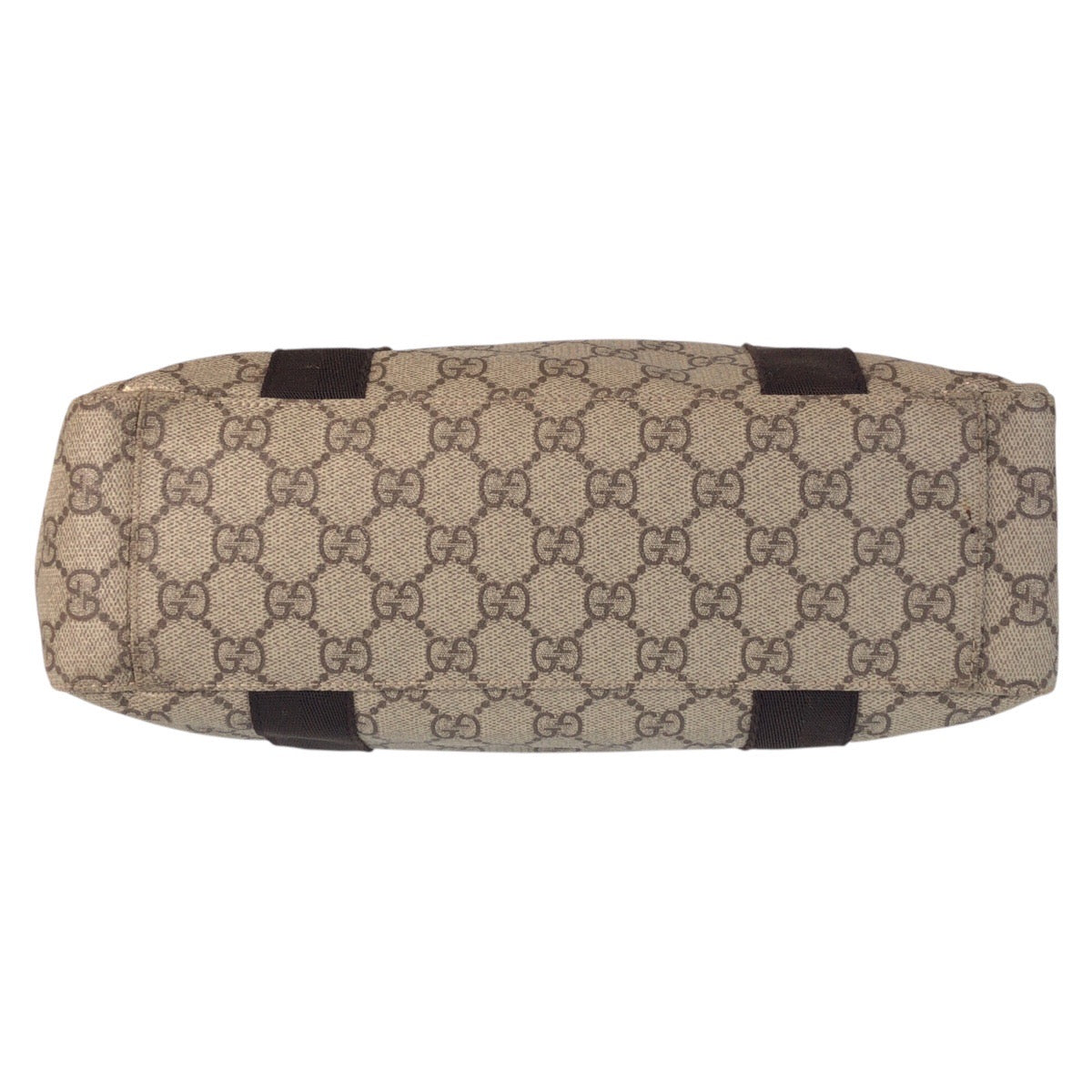 GUCCI Tote Bag 141976 GG Supreme canvas, leather Beige brown Tote Bag handbag Women Used Authentic