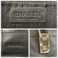 CHANEL Tote Bag leather Black SilverMetal Tote Bag handbag Chocolate bar Women Used Authentic