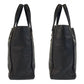 CHANEL Tote Bag leather Black SilverMetal Tote Bag handbag Chocolate bar Women Used Authentic