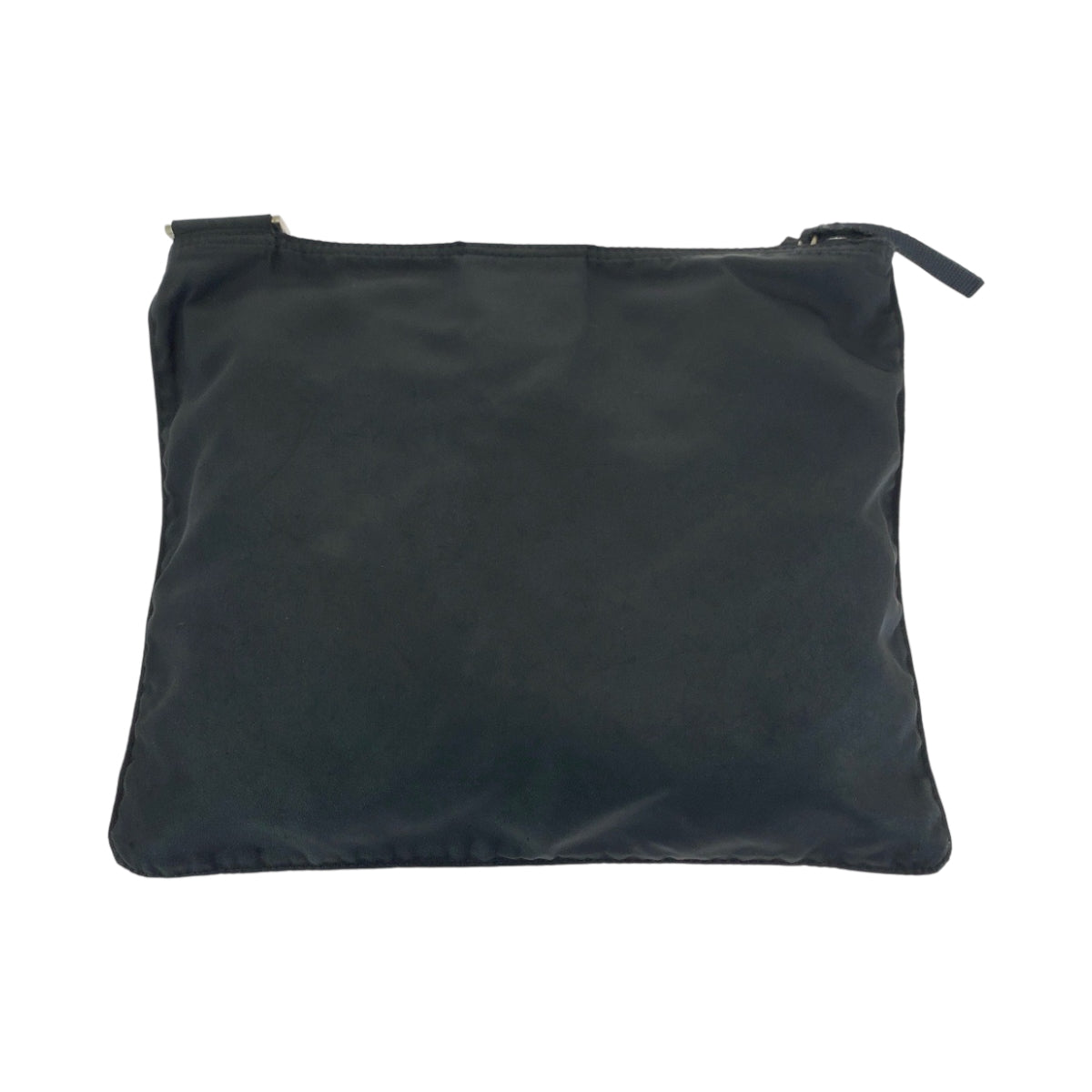 PRADA Shoulder Bag Nylon Black SilverMetal Shoulder Bag Sacoche Test Triangle With logo Women Used Authentic