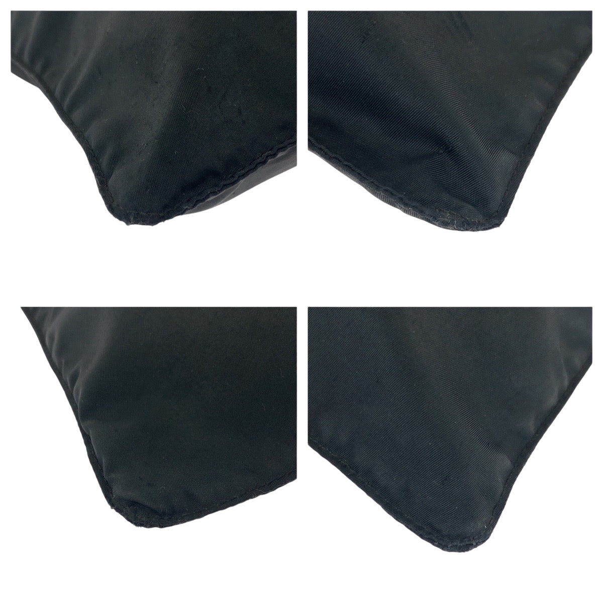 PRADA Shoulder Bag Nylon Black SilverMetal Shoulder Bag Sacoche Test Triangle With logo Women Used Authentic