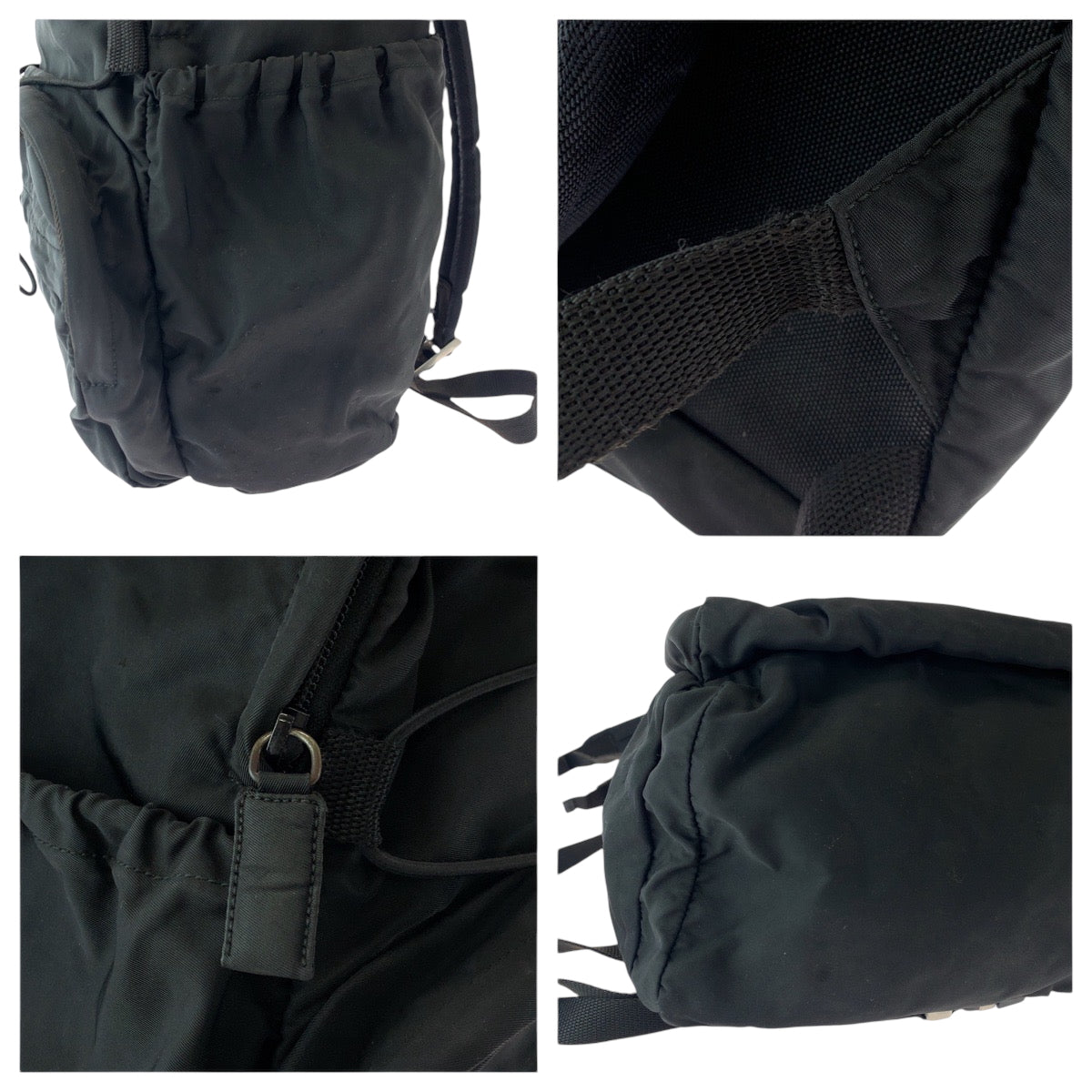 PRADA Backpack V317 Nylon black Backpack Backpack Test Triangle With logo mens(Unisex) Used Authentic