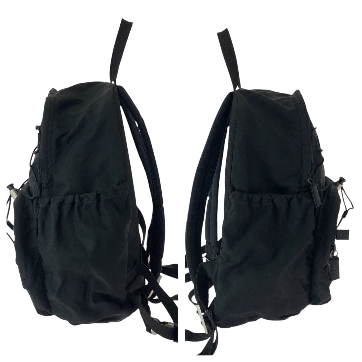 PRADA Backpack V317 Nylon black Backpack Backpack Test Triangle With logo mens(Unisex) Used Authentic