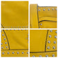 PRADA Shoulder Bag leather Yellow SilverMetal Shoulder Bag Drawstring Tassel Studs Triangle With logo Women Used Authentic