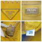PRADA Shoulder Bag leather Yellow SilverMetal Shoulder Bag Drawstring Tassel Studs Triangle With logo Women Used Authentic