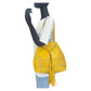 PRADA Shoulder Bag leather Yellow SilverMetal Shoulder Bag Drawstring Tassel Studs Triangle With logo Women Used Authentic