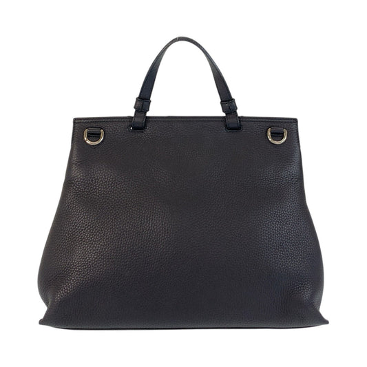 GUCCI Handbag 392013 leather Black SilverMetal Handbag Shoulder Bag 2way Bamboo daily Women Used Authentic