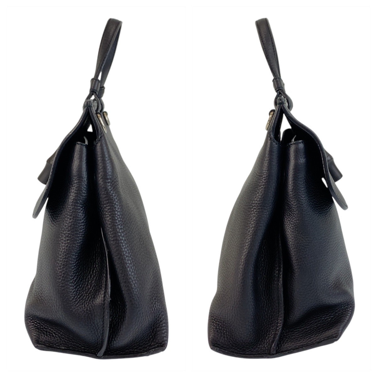 GUCCI Handbag 392013 leather Black SilverMetal Handbag Shoulder Bag 2way Bamboo daily Women Used Authentic