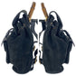 GUCCI Backpack 003 2852 0030 0 Suede Black GoldMetal Bamboo Women Used Authentic