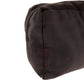 PRADA Pouch Nylon Brown Silver Metal Pouch Cosmetics Pouch Test Triangle With logo Women Used Authentic
