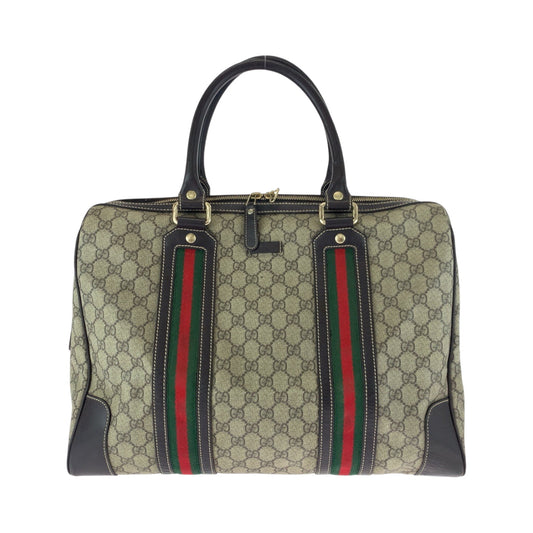 GUCCI Boston Duffel bag 101478 PVC Beige Brown Multicolor Gold Metal Boston Duffel bag Handbag mens Used Authentic