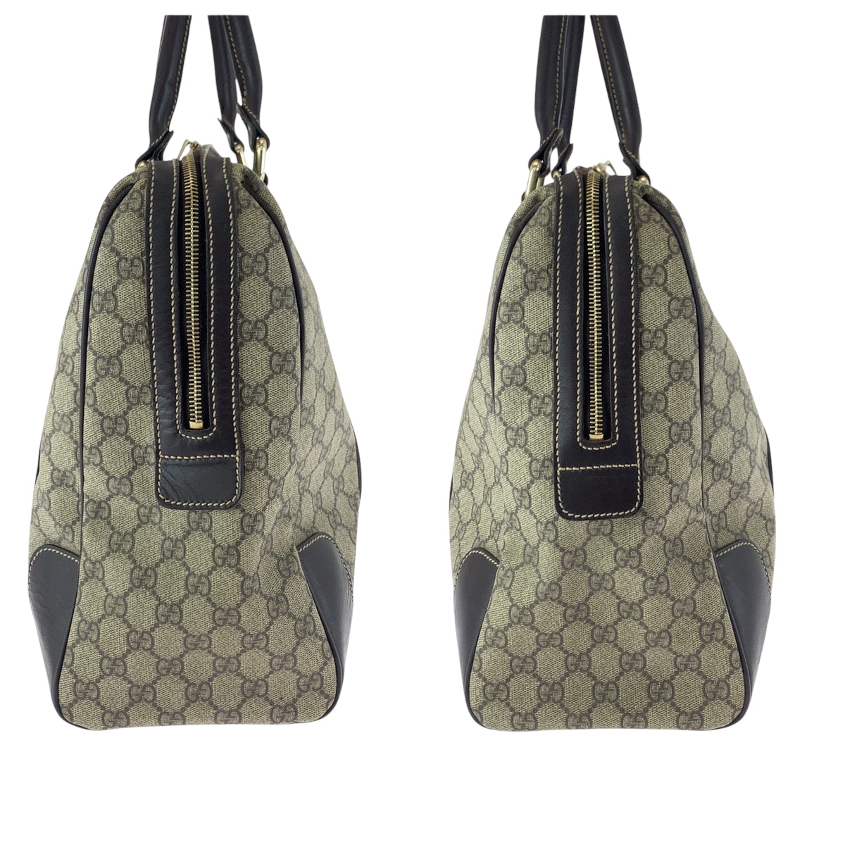 GUCCI Boston Duffel bag 101478 PVC Beige Brown Multicolor Gold Metal Boston Duffel bag Handbag mens Used Authentic