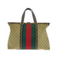 GUCCI Tote Bag 309621 GG canvas, leather Beige Brown Gold Metal Tote Bag Shoulder Bag 2way Sherry line Women Used Authentic