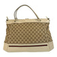 GUCCI Tote Bag 257349 GG canvas, leather Beige Gold Metal Tote Bag Shoulder Bag 2way Mayfair Sherry Line Women Used Authentic