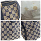 GUCCI Handbag 247205 GG canvas, leather Gray Navy Gold Metal Handbag Boston Duffel bag Shoulder Bag 2way Sherry line Women Used Authentic