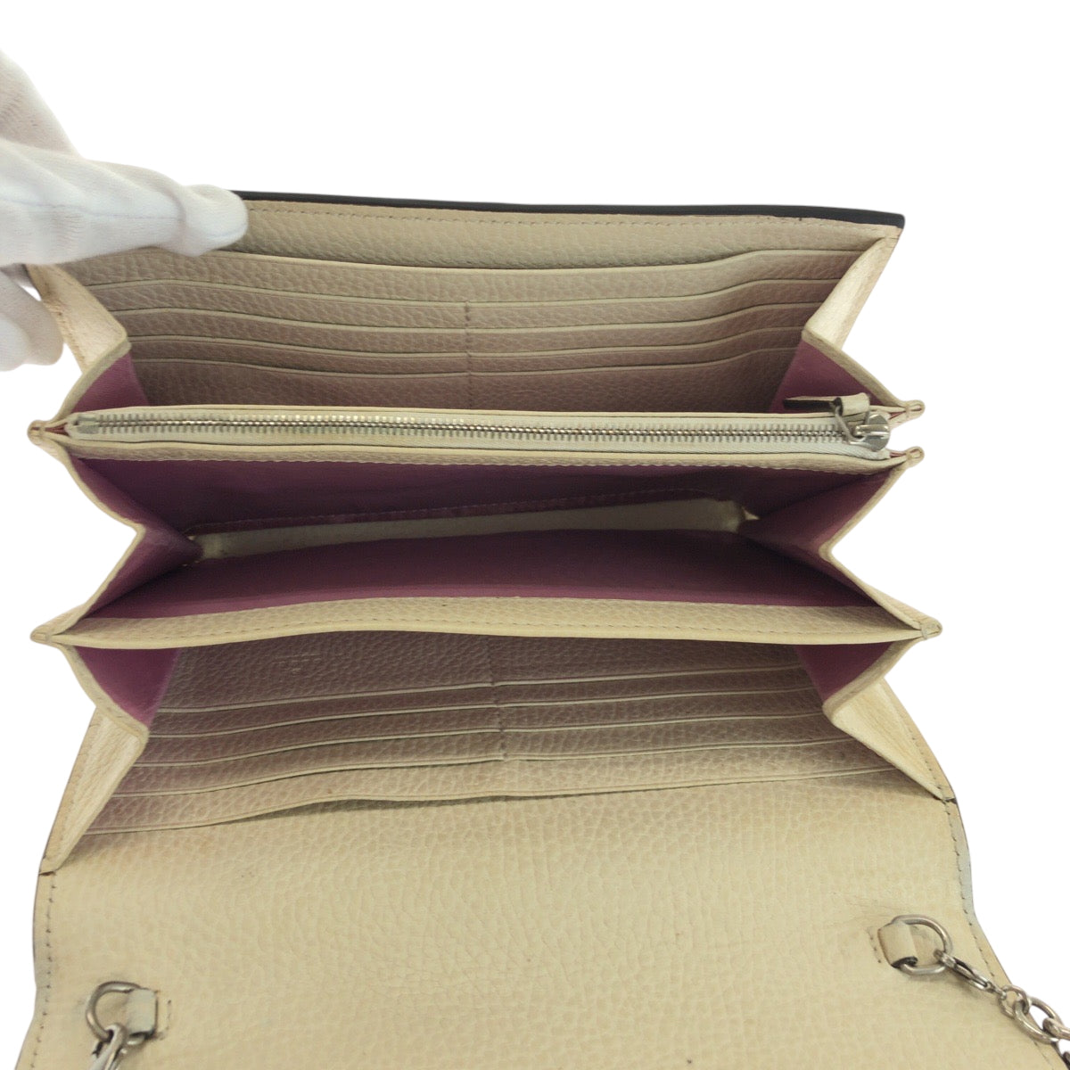 GUCCI Shoulder Bag 401231 leather White SilverMetal Dionysus