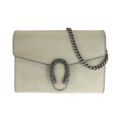 GUCCI Shoulder Bag 401231 leather White SilverMetal Dionysus
