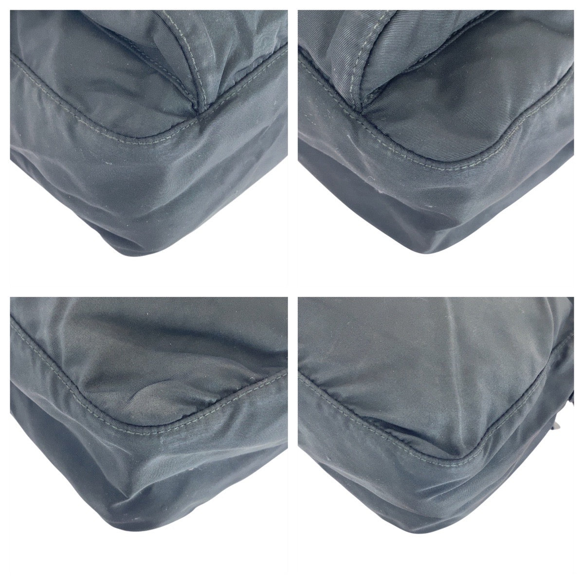 PRADA Shoulder Bag Nylon Black SilverMetal Shoulder Bag Messenger bag Test Triangle With logo mens Used Authentic