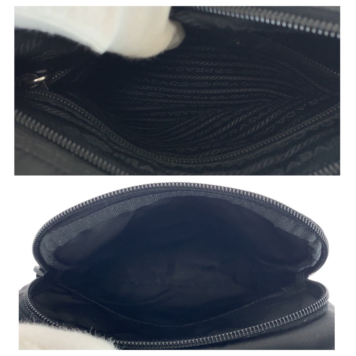 PRADA Shoulder Bag Nylon Black SilverMetal Shoulder Bag Messenger bag Test Triangle With logo mens Used Authentic