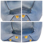 CELINE Handbag leather Blur Navy Gold Metal Handbag Shoulder Bag 2WAY Belt bag Women Used Authentic