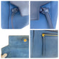 CELINE Handbag leather Blur Navy Gold Metal Handbag Shoulder Bag 2WAY Belt bag Women Used Authentic