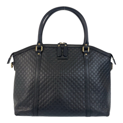 GUCCI Handbag 449657 leather Black GoldMetal Handbag Shoulder Bag Micro Guccisima Women Used Authentic