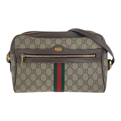 GUCCI Shoulder Bag 517060 GG Supreme canvas, leather Beige Gold Metal Crossbody Shoulder Bag Sherry Line Ophidia Women Used Authentic