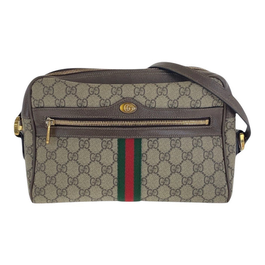 GUCCI Shoulder Bag 517060 GG Supreme canvas, leather Beige Gold Metal Crossbody Shoulder Bag Sherry Line Ophidia Women Used Authentic