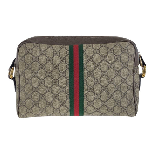 GUCCI Shoulder Bag 517060 GG Supreme canvas, leather Beige Gold Metal Crossbody Shoulder Bag Sherry Line Ophidia Women Used Authentic
