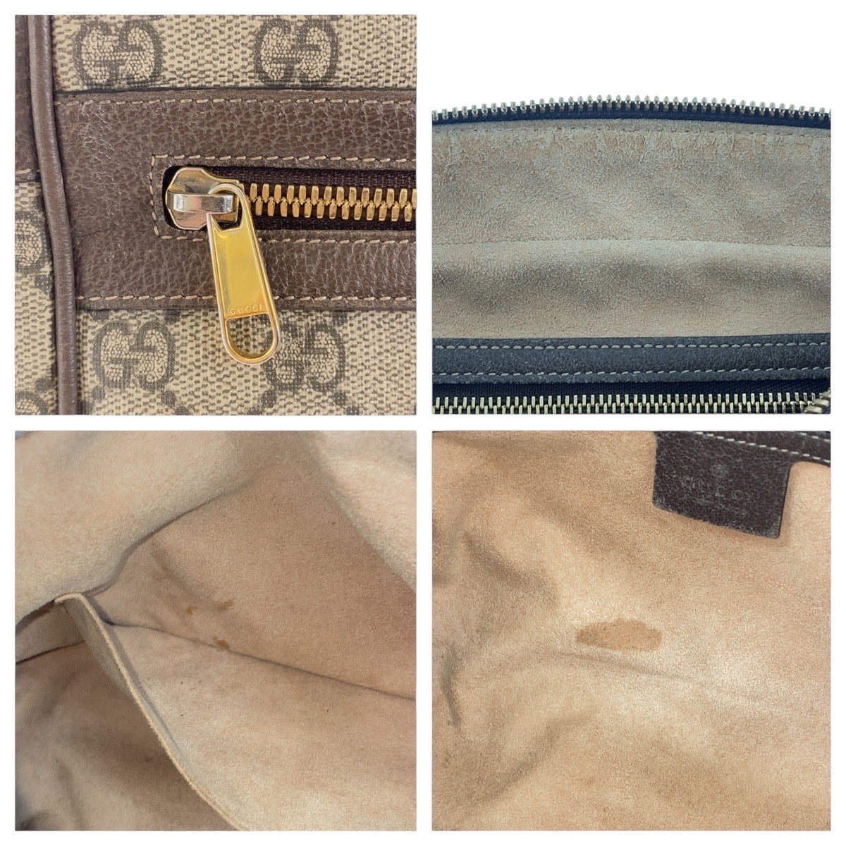 GUCCI Shoulder Bag 517060 GG Supreme canvas, leather Beige Gold Metal Crossbody Shoulder Bag Sherry Line Ophidia Women Used Authentic