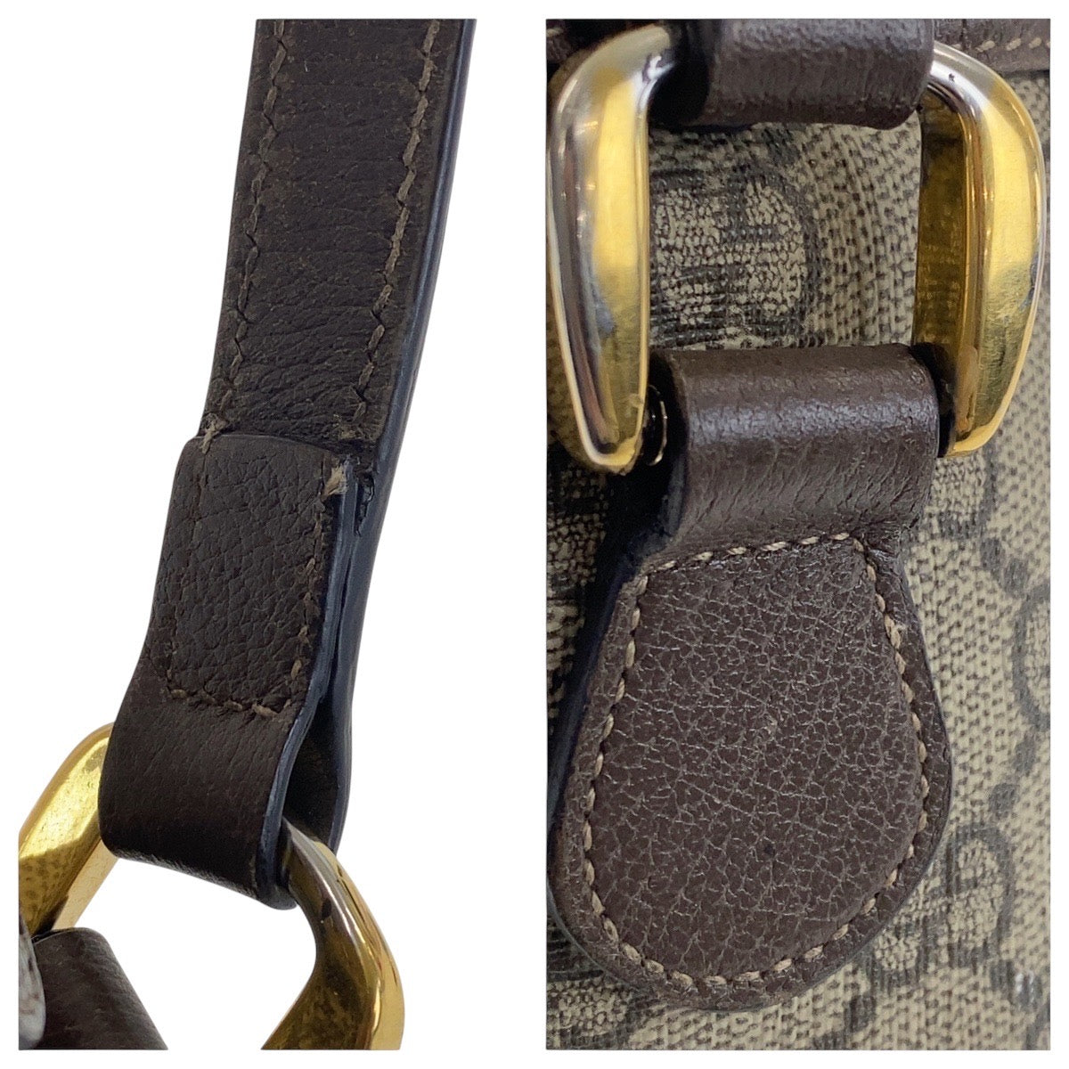 GUCCI Shoulder Bag 517060 GG Supreme canvas, leather Beige Gold Metal Crossbody Shoulder Bag Sherry Line Ophidia Women Used Authentic