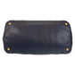 PRADA Tote Bag leather Navy Gold Metal Tote Bag Shoulder Bag Women Used Authentic