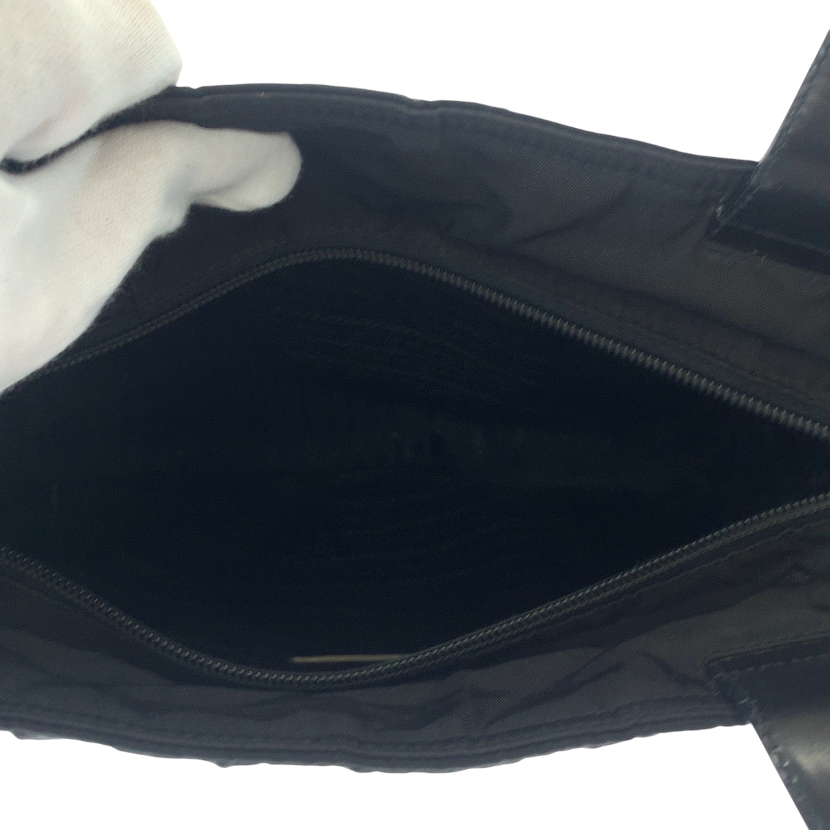 PRADA Tote Bag B8375 Nylon Black SilverMetal Tote Bag Shoulder Bag Test Triangle With logo Women Used Authentic
