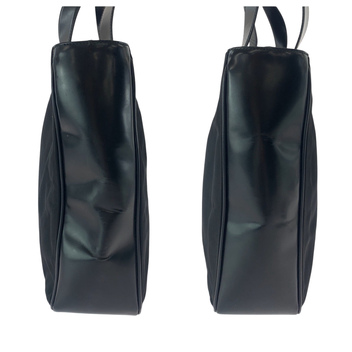 PRADA Tote Bag B8375 Nylon Black SilverMetal Tote Bag Shoulder Bag Test Triangle With logo Women Used Authentic