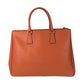 PRADA Handbag leather Orange GoldMetal Tote Bag handbag Safiano Women Used Authentic