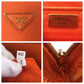 PRADA Handbag leather Orange GoldMetal Tote Bag handbag Safiano Women Used Authentic