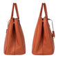 PRADA Handbag leather Orange GoldMetal Tote Bag handbag Safiano Women Used Authentic