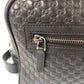 GUCCI business bag 419775 leather Black black business bag clutch bag Micro Guccisima mens Used Authentic