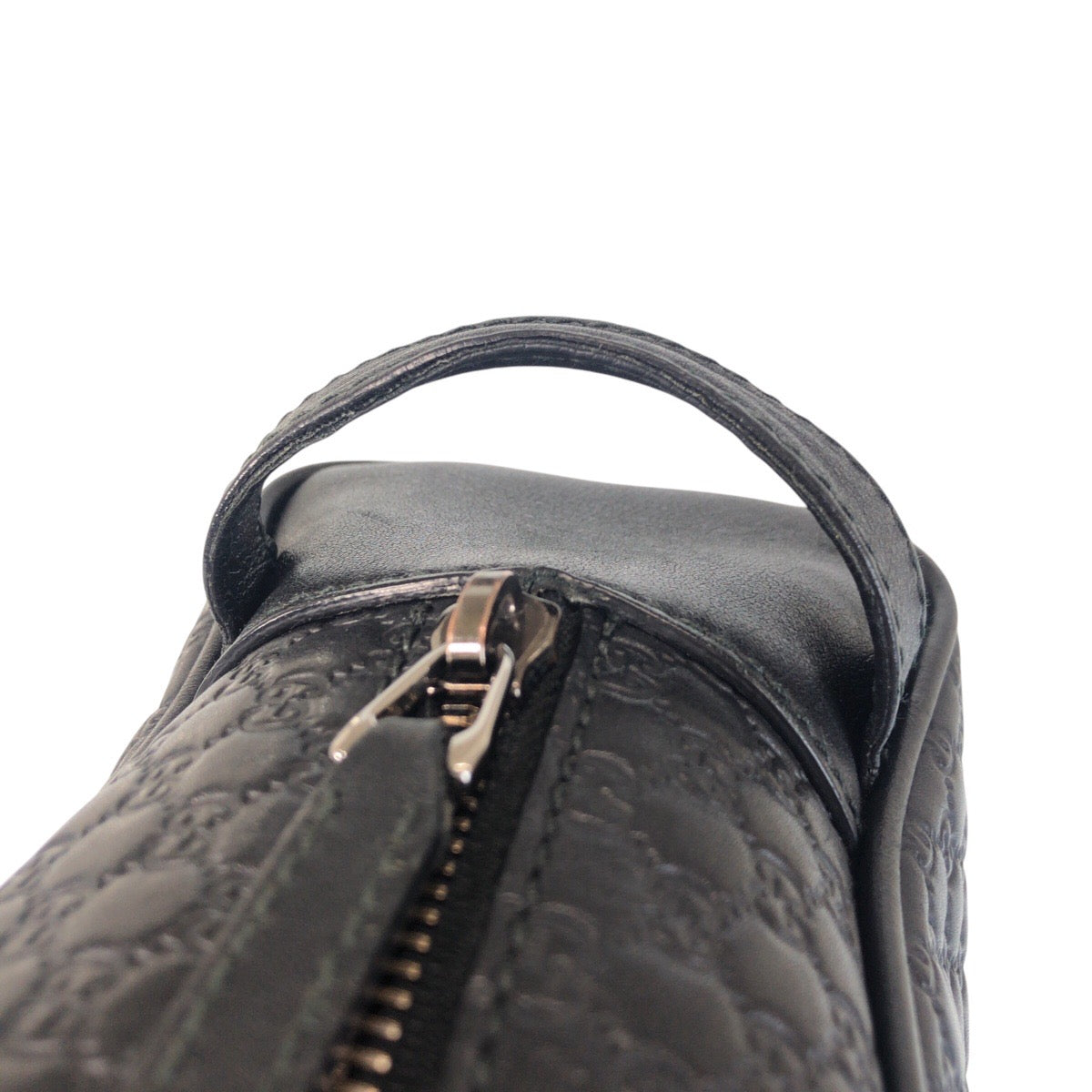 GUCCI business bag 419775 leather Black black business bag clutch bag Micro Guccisima mens Used Authentic