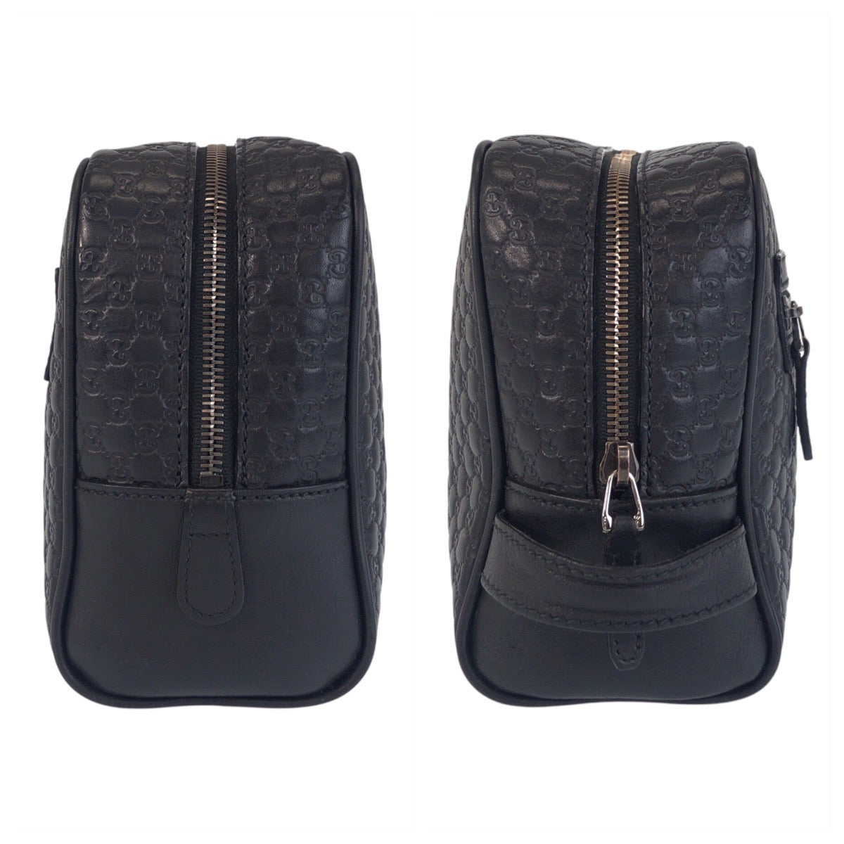 GUCCI business bag 419775 leather Black black business bag clutch bag Micro Guccisima mens Used Authentic