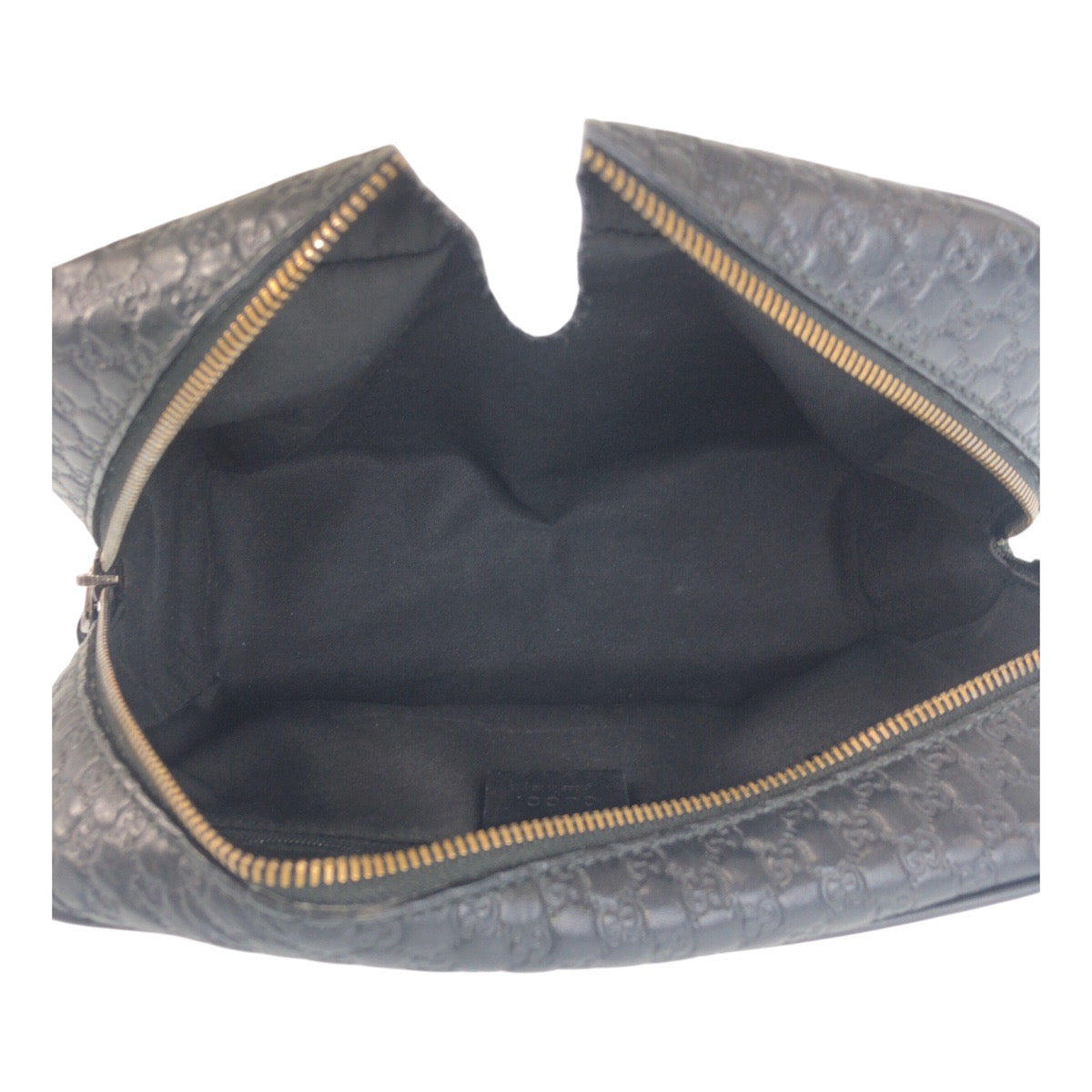 GUCCI business bag 419775 leather Black black business bag clutch bag Micro Guccisima mens Used Authentic