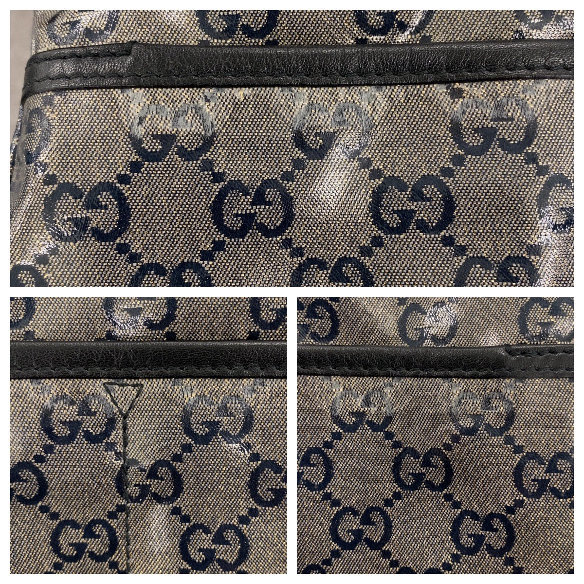 GUCCI Tote Bag 155524 Coated canvas Gray black Tote Bag Shoulder Bag Shoulder Bag Women(Unisex) Used Authentic
